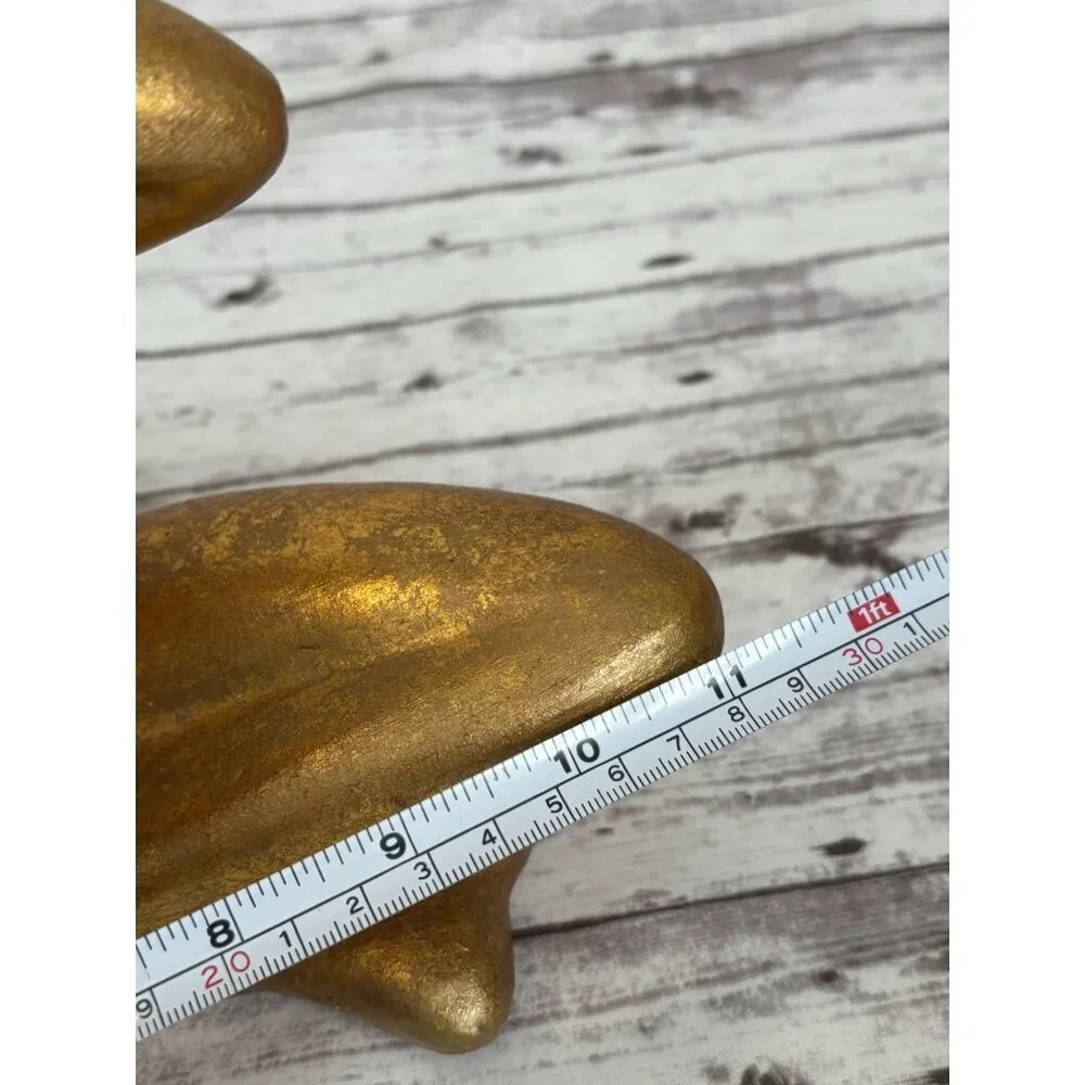 Pier 1 Gold Yoga Frog Statue Figure Zen 10x11” Heavy Garden Decor